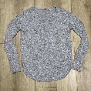 Athleta‎ Lombard Top Heather Gray Womens Small Long Sleeve Rounded Hem